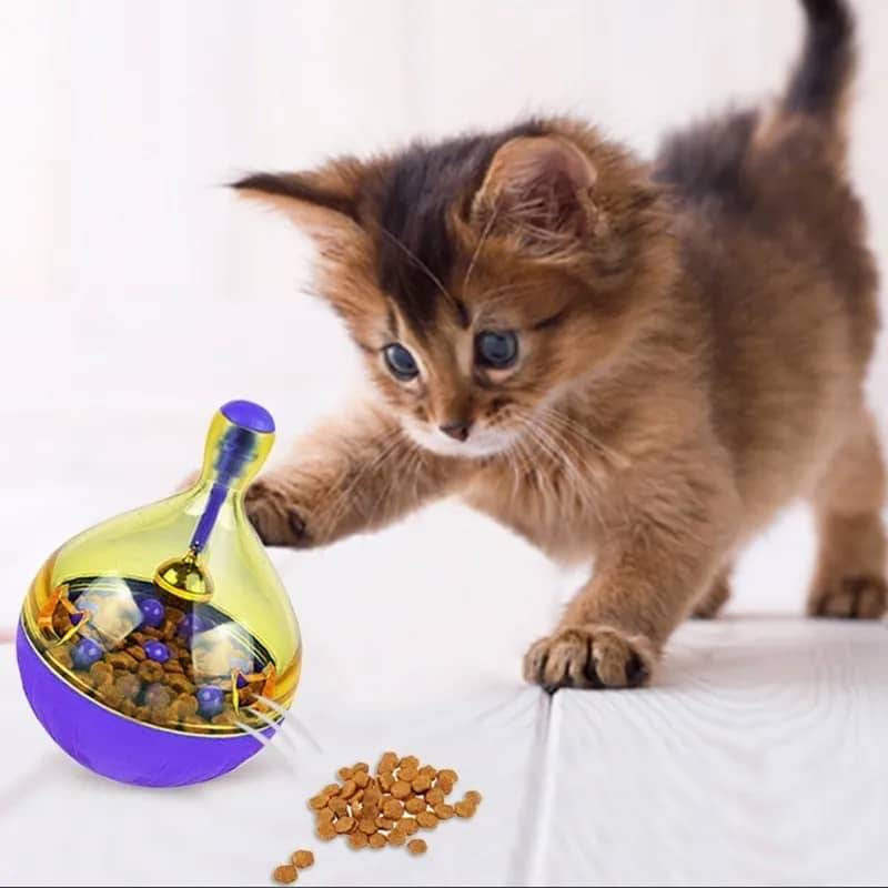 BUY Pet Dog Fun Bowl Feeder Cat Feeding Toys Pets Tumbler Leakage Food Ball Pet Training Exercise Fun Bowl - Pet Supplies at DYAF.com