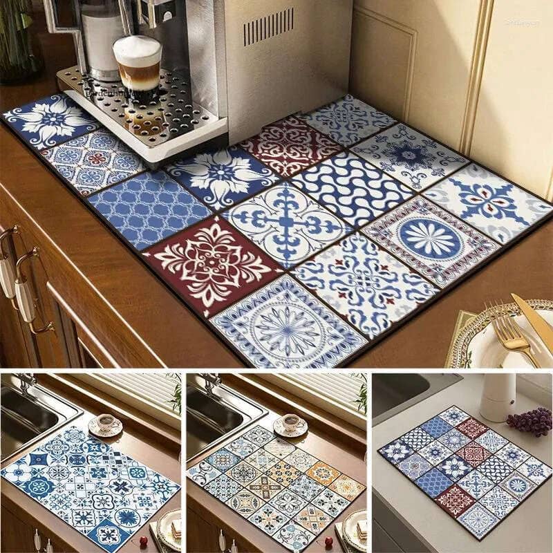 BUY Carpets Kitchen Dish Drainer Diatomite Mat Drain Pad Super Absorbent Anti-Slip Coffee Table Placemat Faucet Anti Splash 0711 - Home  Garden at DYAF.com