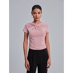Asymmetrical Front-Twist T-Shirt