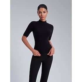 Mock Neck Half-Sleeve Knit Top