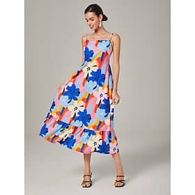 Holiday-Style Floral Halter Dress