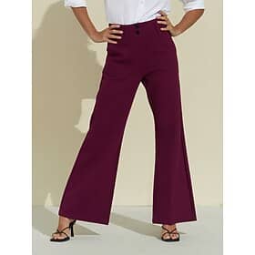 Cotton Blend Bell Bottom Full Length Pants