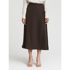 Satin Midi Slip Skirt