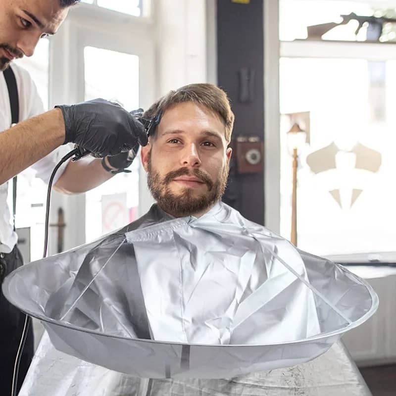 BUY Waterproof Professional Haircut Cape Foldable Hair Cutting Cloak Silver Color For Adult Children Universal - Hair Products at DYAF.com