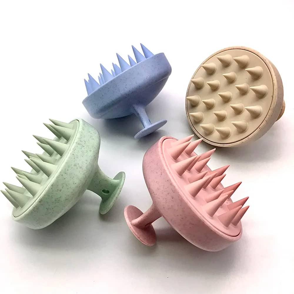 BUY Wheat Straw Silicone Head Wash Clean Care Hair Root Itching Scalp Massage Comb Shower Brush Bath Spa Anti-Dandruff Shampoo - Hair Products at DYAF.com