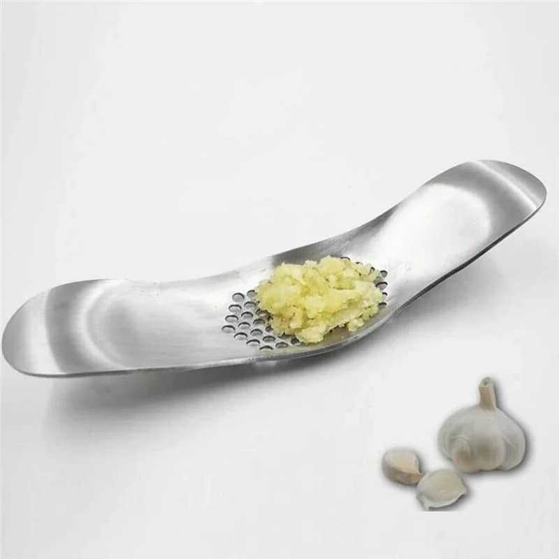BUY NEW Kitchen gadget Curved Garlic Press Stainless Steel Multi-function Manual Garlic Creative Cloves Kitchen Garlic Press Tool - Home  Garden at DYAF.com