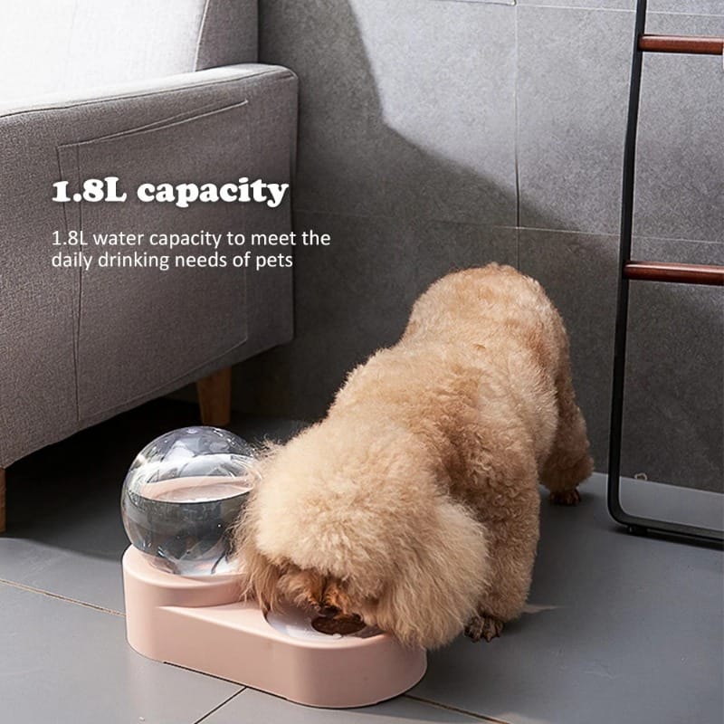 BUY NEW Pet Cat Dog Water Food Feeder Automatic Dispenser 1.8L Bubble Water Container Stainless Steel Bowl For Drinking Eating - Pet Supplies at DYAF.com