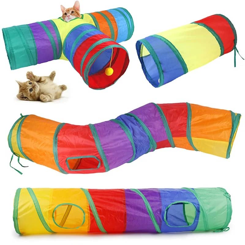 BUY Cats Tunnel Foldable Pet Cat Toys Kitty Pet Training Interactive Fun Toy Tunnel Bored For Puppy Kitten Rabbit Play Tunnel Tube - Pet Supplies at DYAF.com