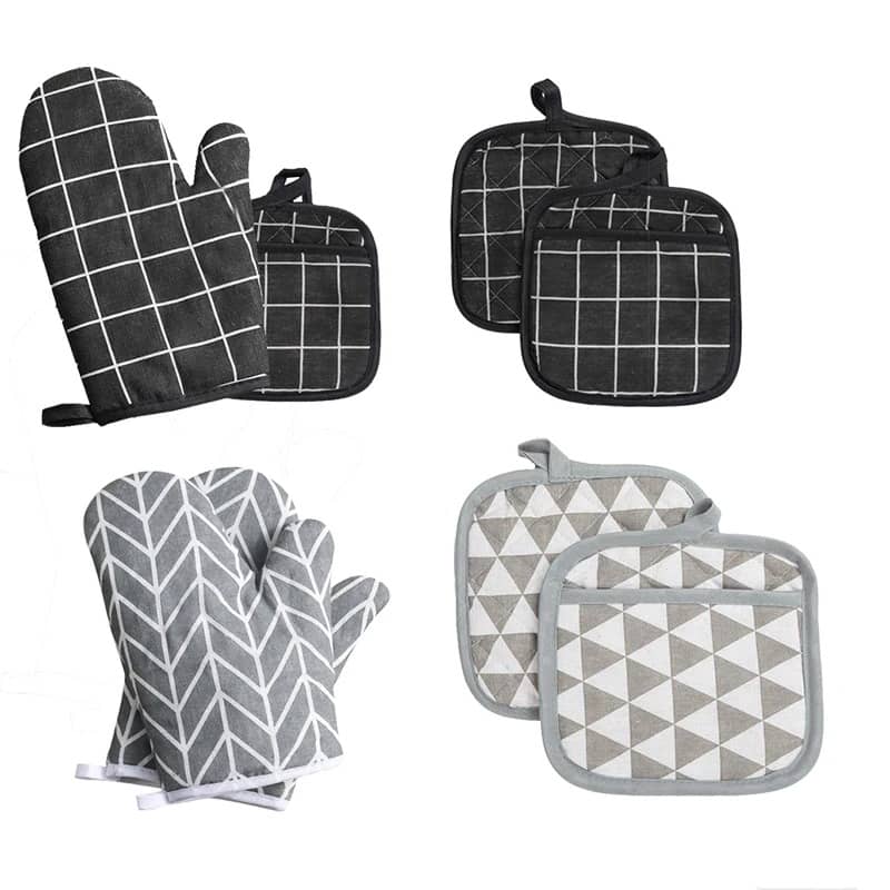 BUY 2pcs Kitchen Potholders Pad and Stove Oven Gloves Set Mitts Heat Resistant Thermal Anti-heat Take Hot Pot Cooking Baking Gloves - Home  Garden at DYAF.com