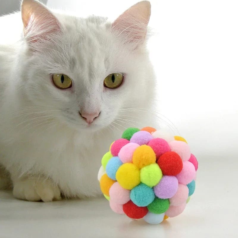 BUY NEW Handmade Funny Cats Bouncy Ball Toys Kitten Plush Bell Ball Mouse Toy Planet Ball Cat Chew Toys Interactive Pet Accessories - Pet Supplies at DYAF.com