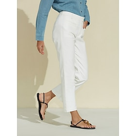 Women's White Pants White Cropped Pants